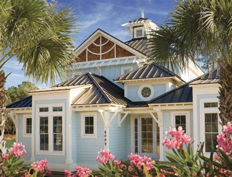 stucco beach house metal roof|metal roof coastal house.